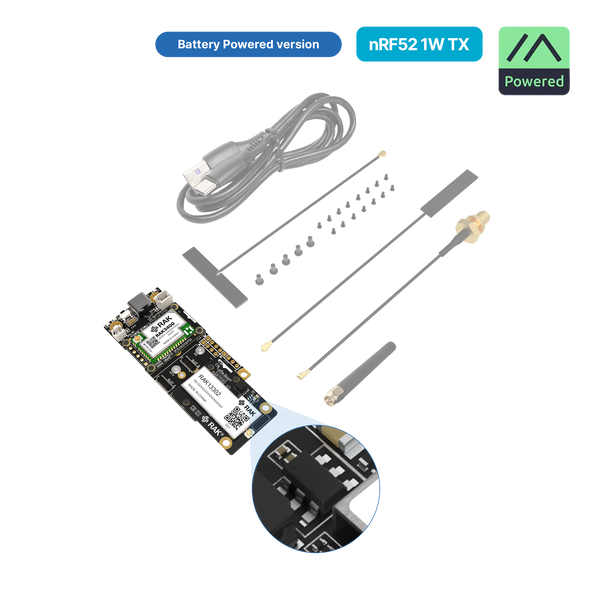 WisMesh 1W Booster Starter Kit | Complete 1W Meshtastic node with flexible power options (battery/external) | RAK10724