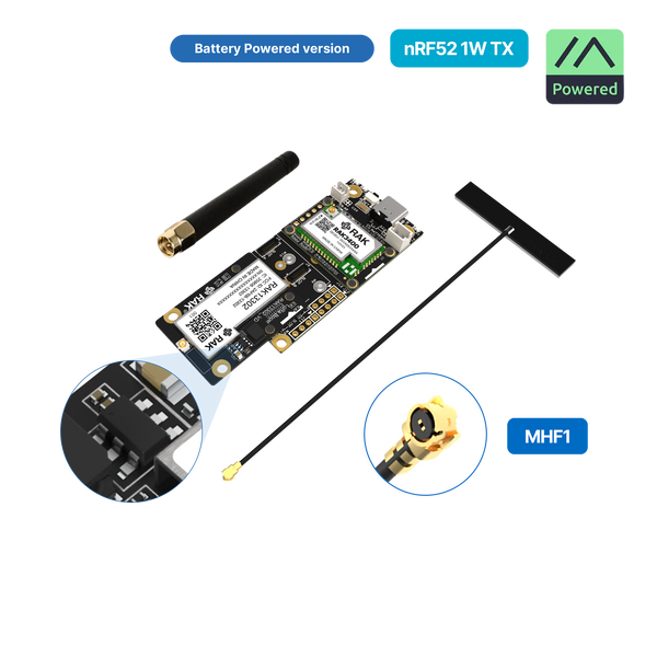WisMesh 1W Booster Starter Kit | Complete 1W Meshtastic node with flexible power options (battery/external) | RAK10724