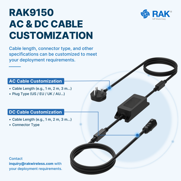 Outdoor 12V Power Supply (IP67, 18W) | Weatherproof 12V DC output with 5m cable for outdoor installations | RAK9150