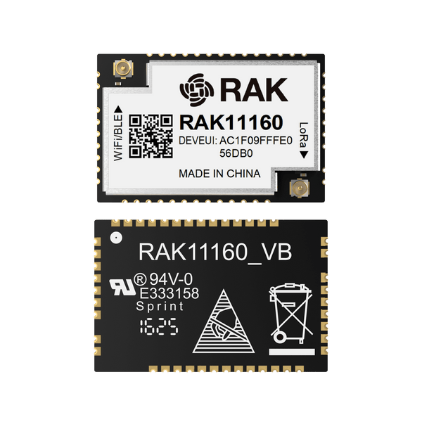 Dual-Core Module for LoRaWAN® with WiFi & BLE | ESP32-C2 + STM32WLE5 Module for Battery-Powered Long-Range IoT | RAK11160
