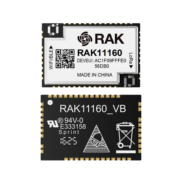 Dual-Core Module for LoRaWAN® with WiFi & BLE | ESP32-C2 + STM32WLE5 Module for Battery-Powered Long-Range IoT | RAK11160