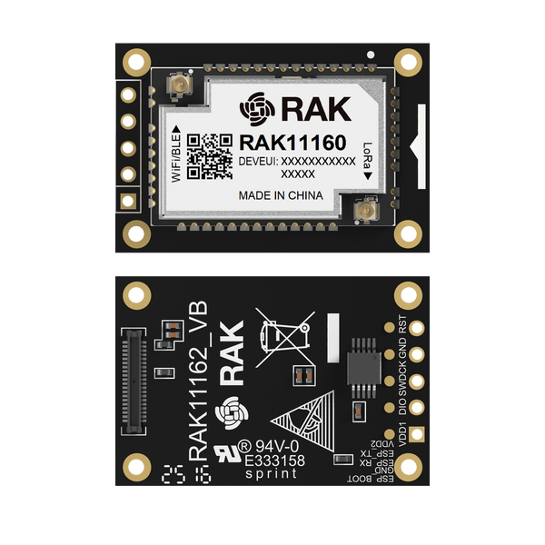 STM32WLE5 for LoRaWAN® + Espressif ESP32-C2 BLE and WiFi | RAK11162