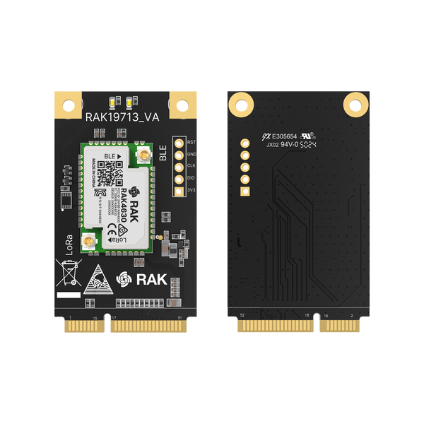 RAK19713 Mini PCIe Module for LoRa® |  LoRaWAN® Mini PCIe module for Linux gateways, CM4 carrier boards, and industrial PCs | RAK19713