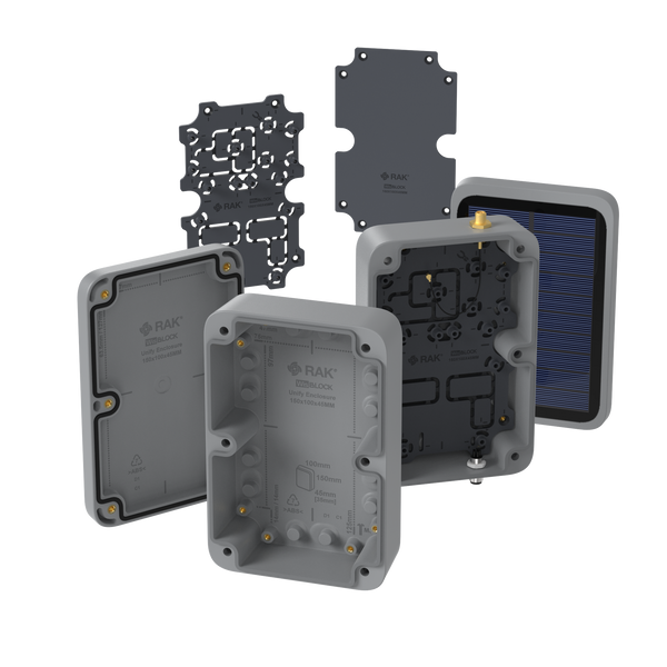 Unify Enclosure IP67 150x100x45mm | with Pre-Mounted M8 5-Pin Connectors and RP-SMA Antenna