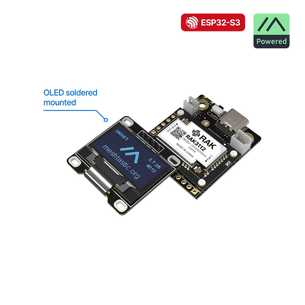 WisMesh RAK3312 Starter Kit | Modular WisBlock LoRa mesh kit with ESP32-S3 core, pre-flashed Meshtastic firmware, and antenna for off-grid communication | RAK10725