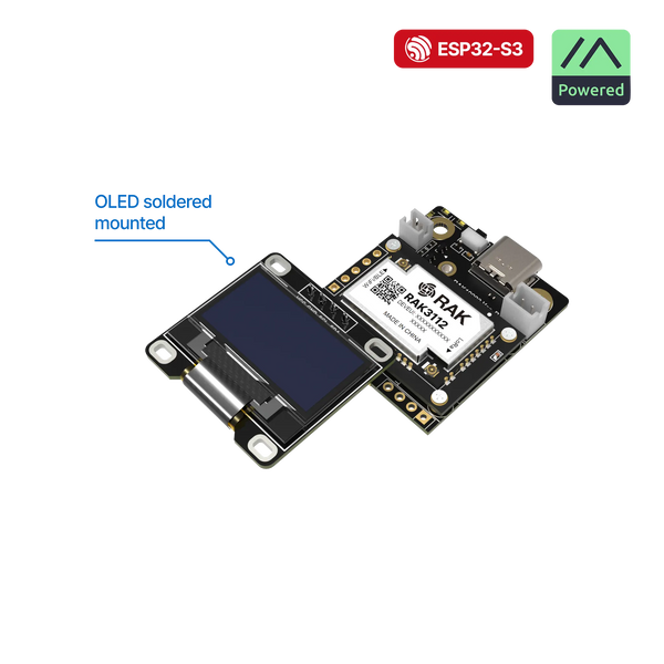 WisMesh RAK3312 Starter Kit | Modular WisBlock LoRa mesh kit with ESP32-S3 core, pre-flashed Meshtastic firmware, and antenna for off-grid communication | RAK10725