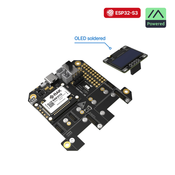 WisMesh RAK3312 Starter Kit | Modular WisBlock LoRa mesh kit with ESP32-S3 core, pre-flashed Meshtastic firmware, and antenna for off-grid communication | RAK10725