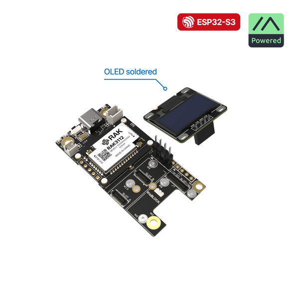 WisMesh RAK3312 Starter Kit | Modular WisBlock LoRa mesh kit with ESP32-S3 core, pre-flashed Meshtastic firmware, and antenna for off-grid communication | RAK10725