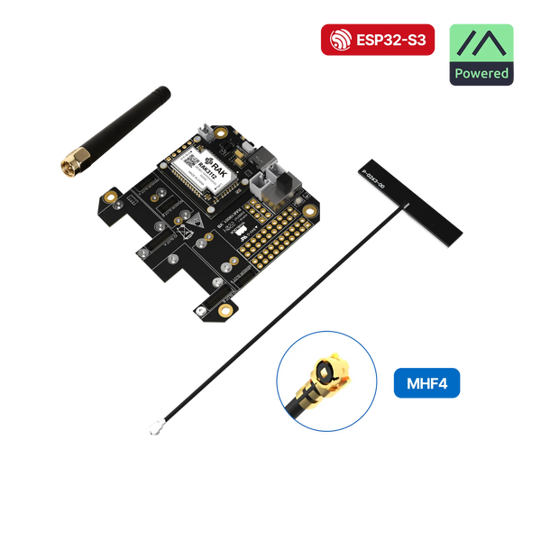 WisMesh RAK3312 Starter Kit | Modular WisBlock LoRa mesh kit with ESP32-S3 core, pre-flashed Meshtastic firmware, and antenna for off-grid communication | RAK10725