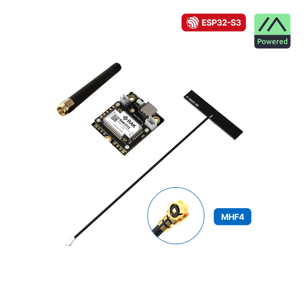 WisMesh RAK3312 Starter Kit | Modular WisBlock LoRa mesh kit with ESP32-S3 core, pre-flashed Meshtastic firmware, and antenna for off-grid communication | RAK10725