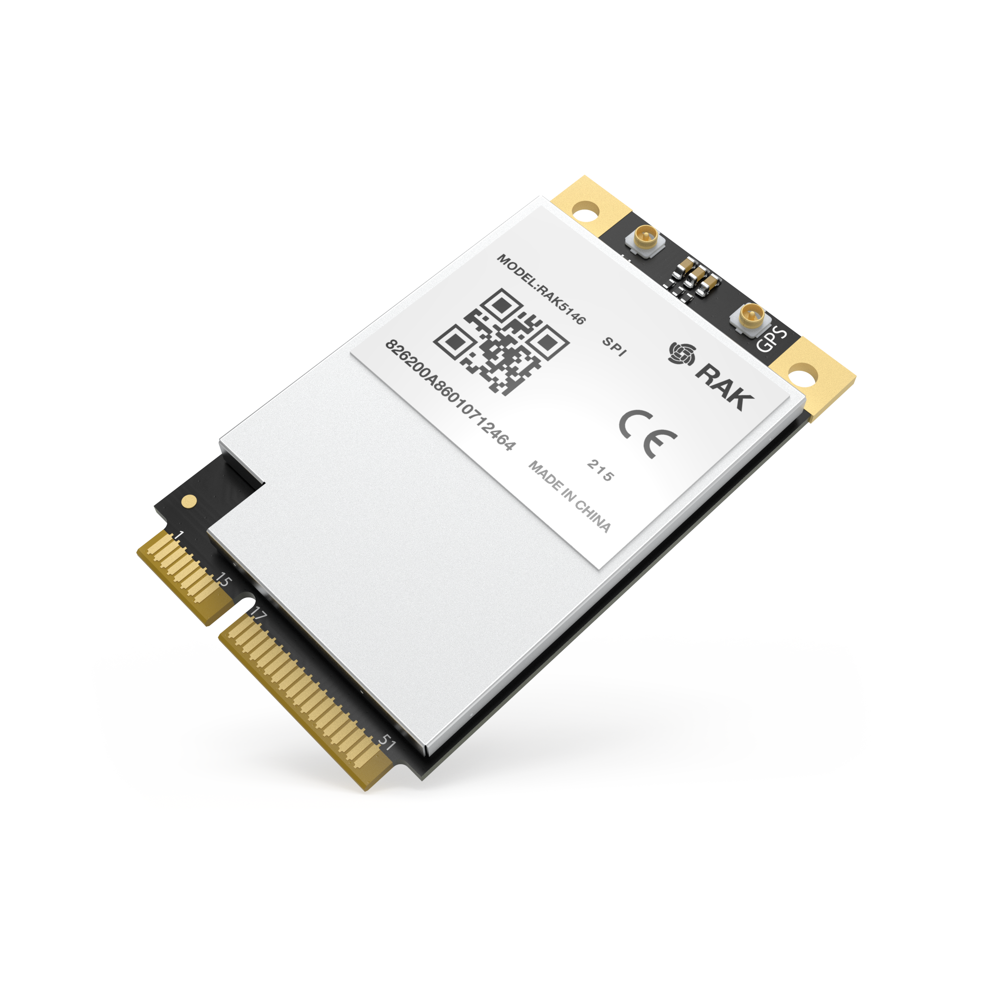 RAK5146 Gateway Concentrator Module for LoRaWAN, SX1303 LoRa Core (SPI or USB, GPS, LBT)